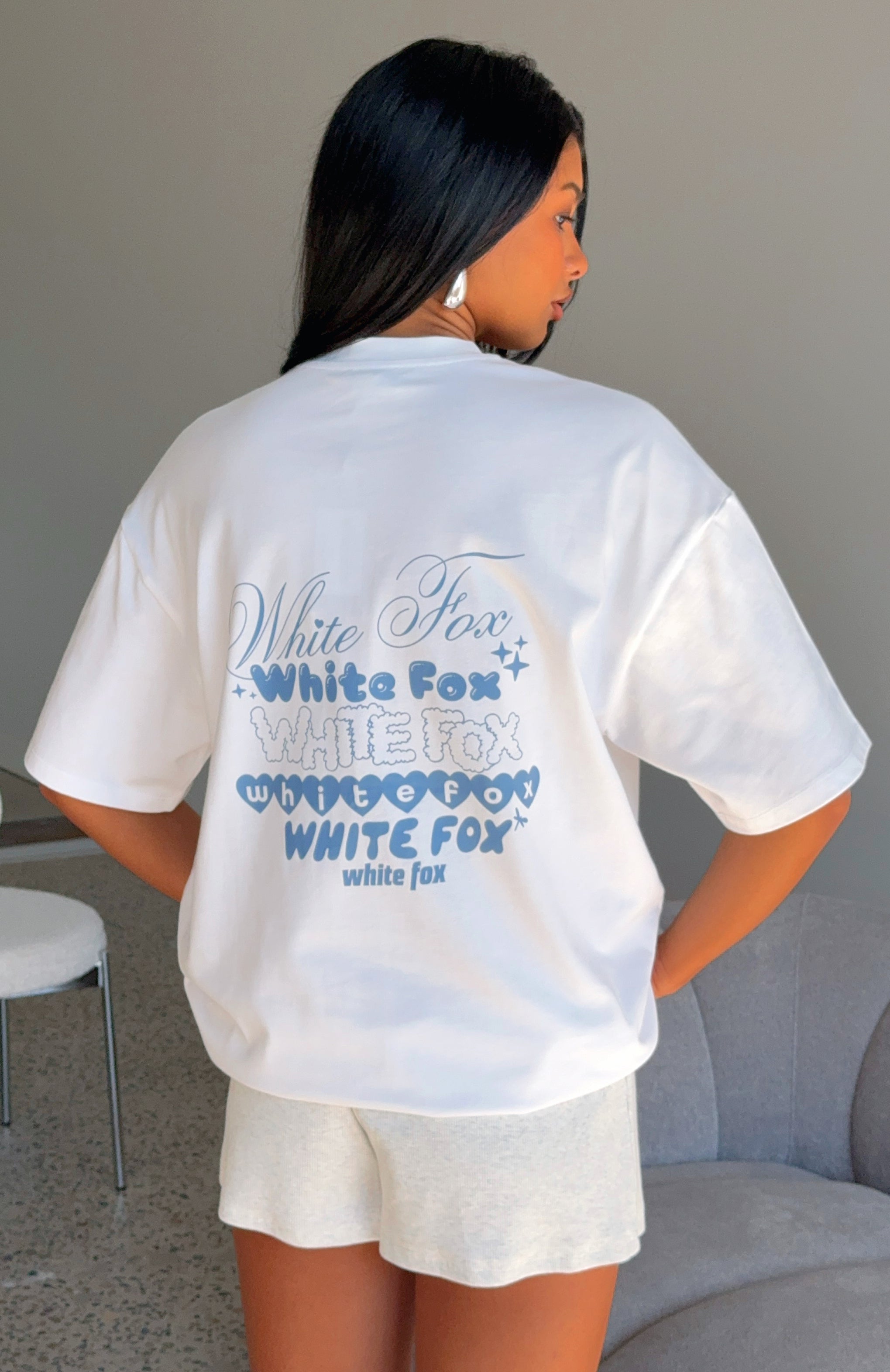 Pretty In Print Oversized Tee WhiteL/XL