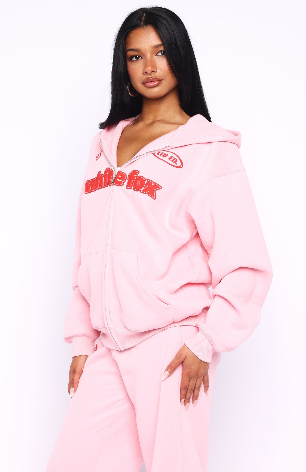 Ready To Go Zip Front Hoodie PinkS/M