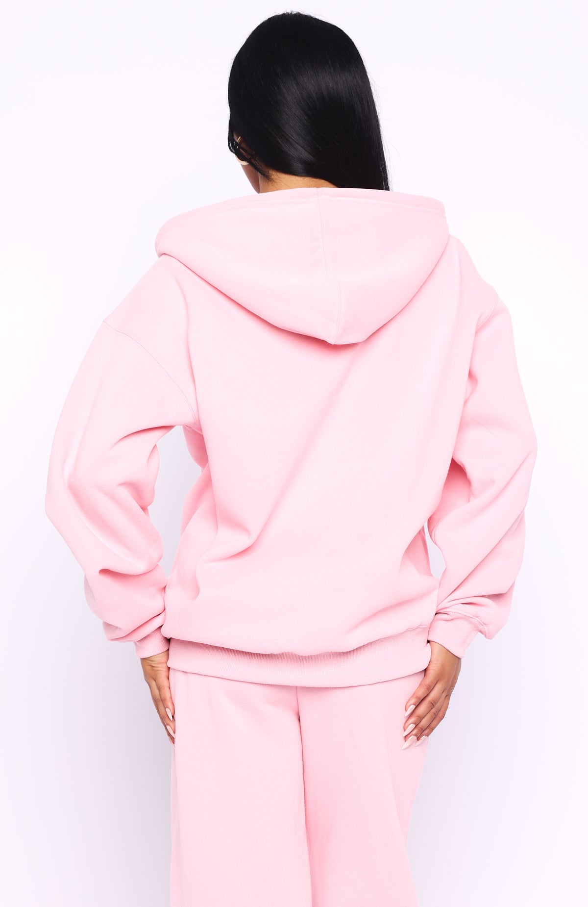 Ready To Go Zip Front Hoodie PinkM/L