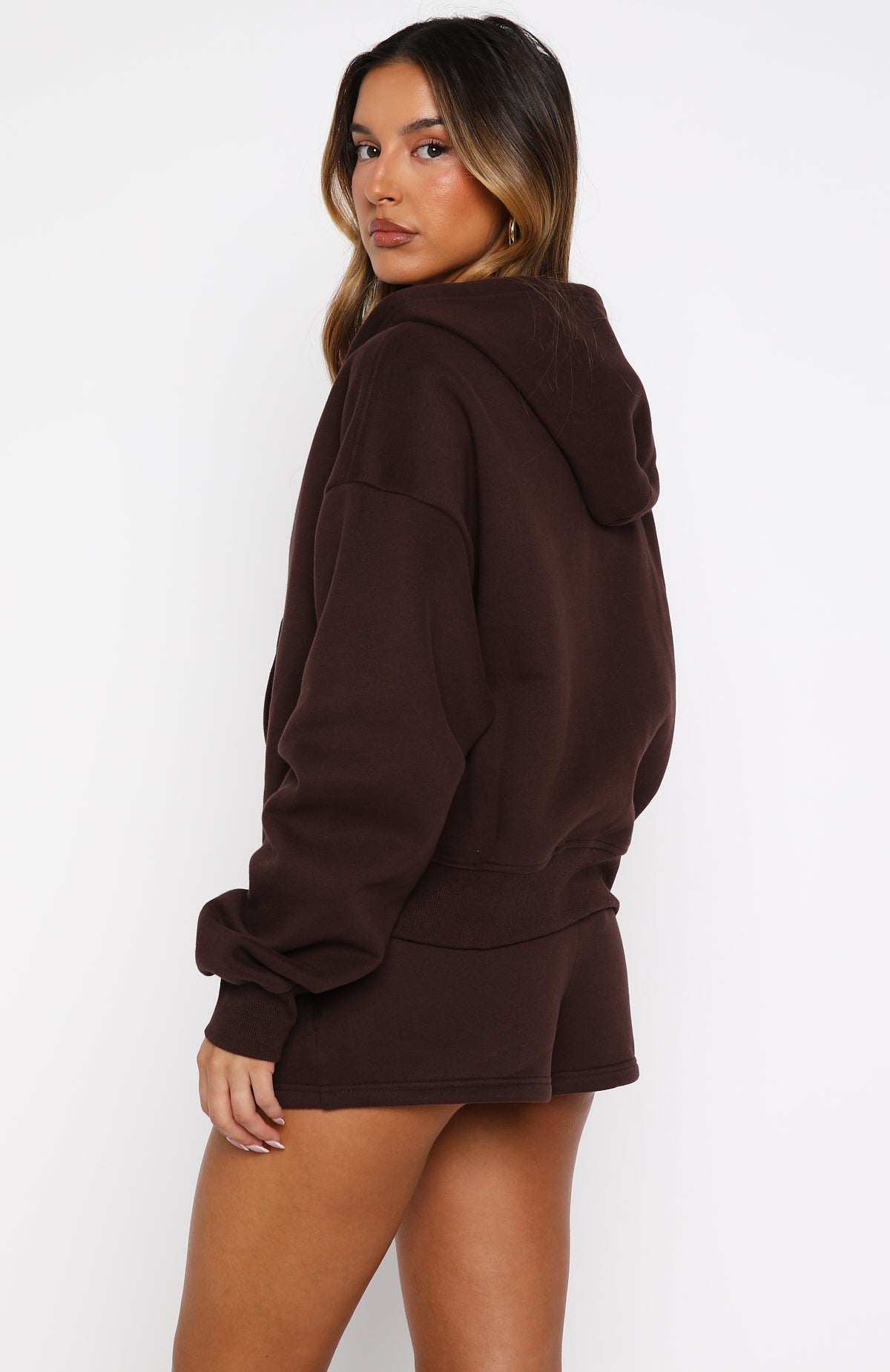 Test Drive Boxy Zip Front Hoodie ChocolateS/M
