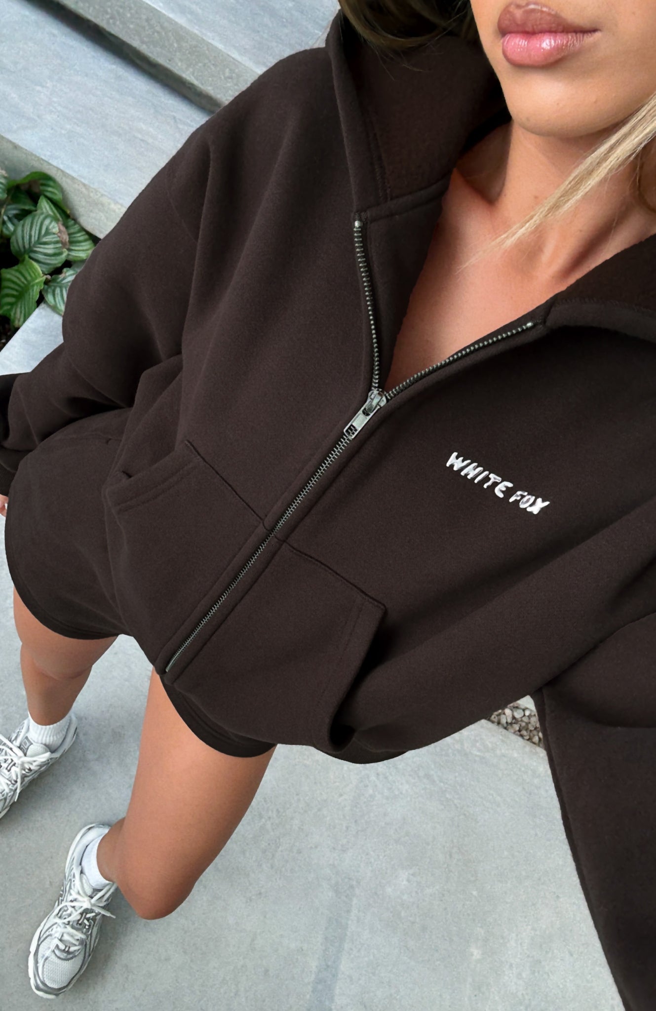 Test Drive Boxy Zip Front Hoodie Chocolate3XS/XXS