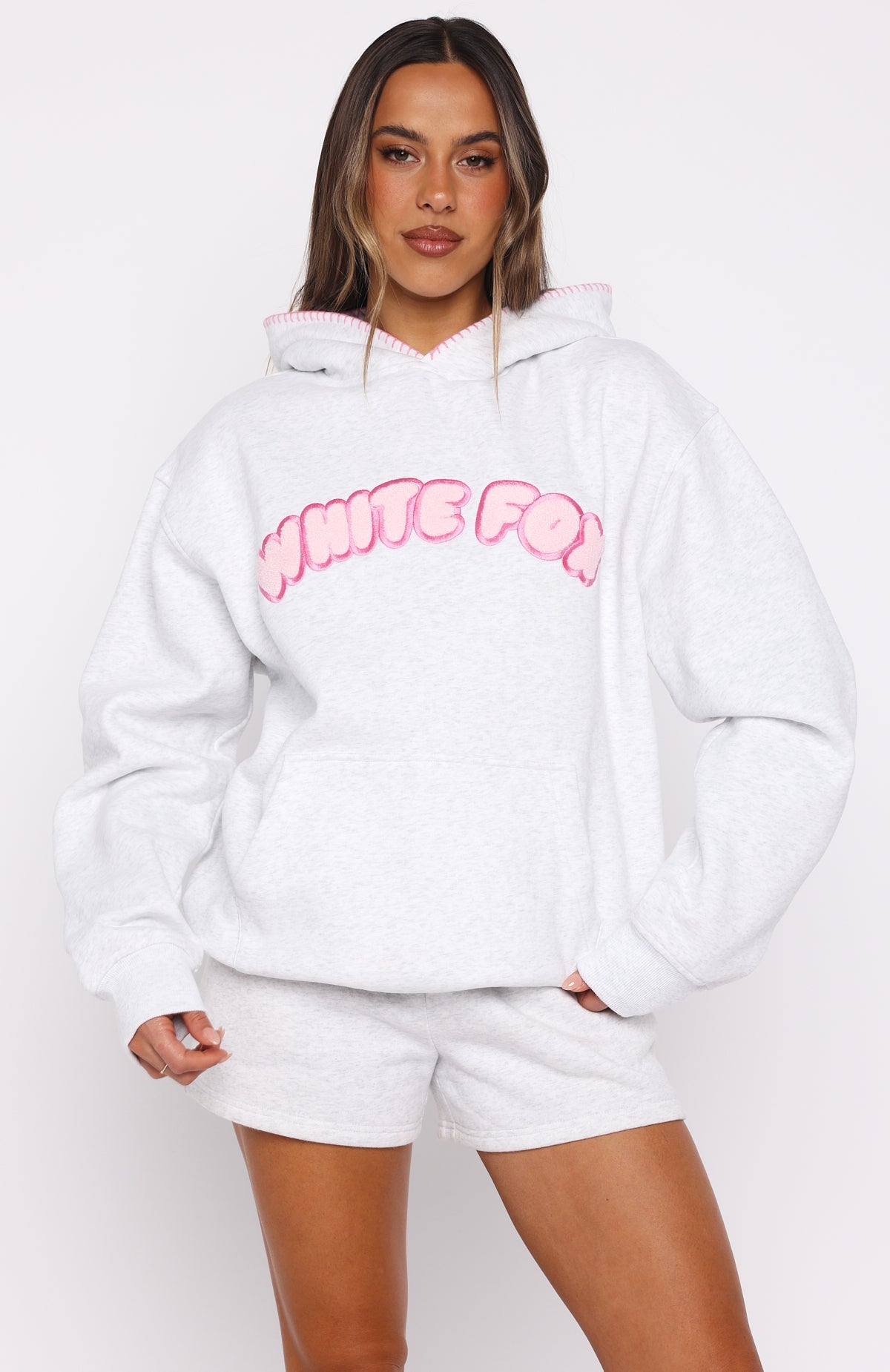 Vol. 1 Front Graphic Oversized Hoodie Grey MarleXS/S