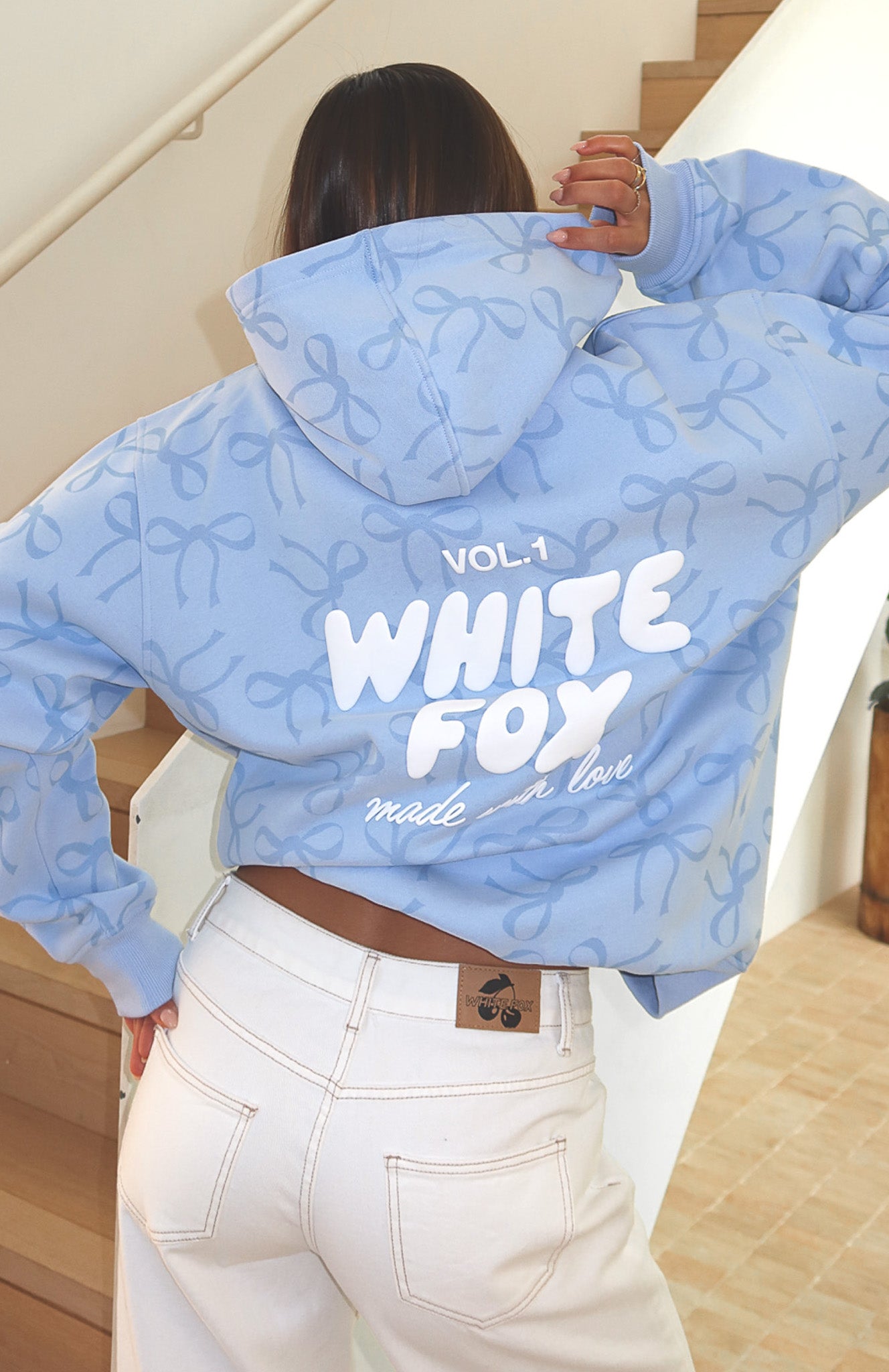Vol. 1 Oversized Printed Hoodie Blue Bow3XS/XXS