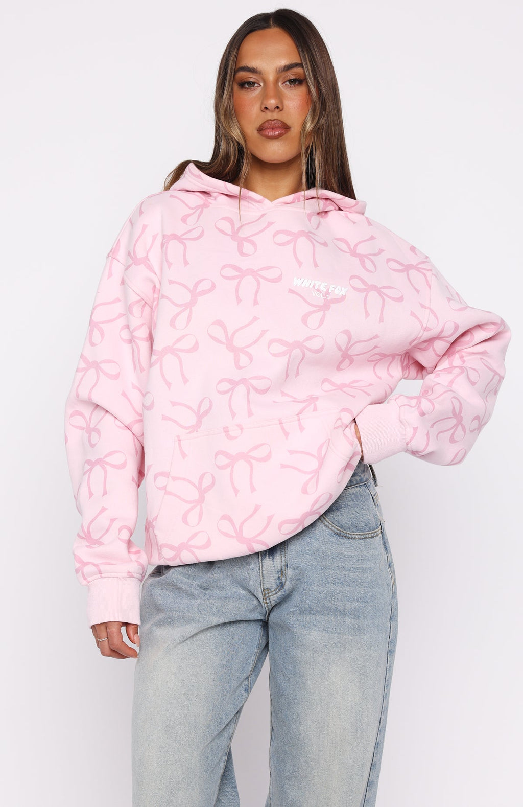 Vol. 1 Oversized Printed Hoodie Posy BowXXS/XS