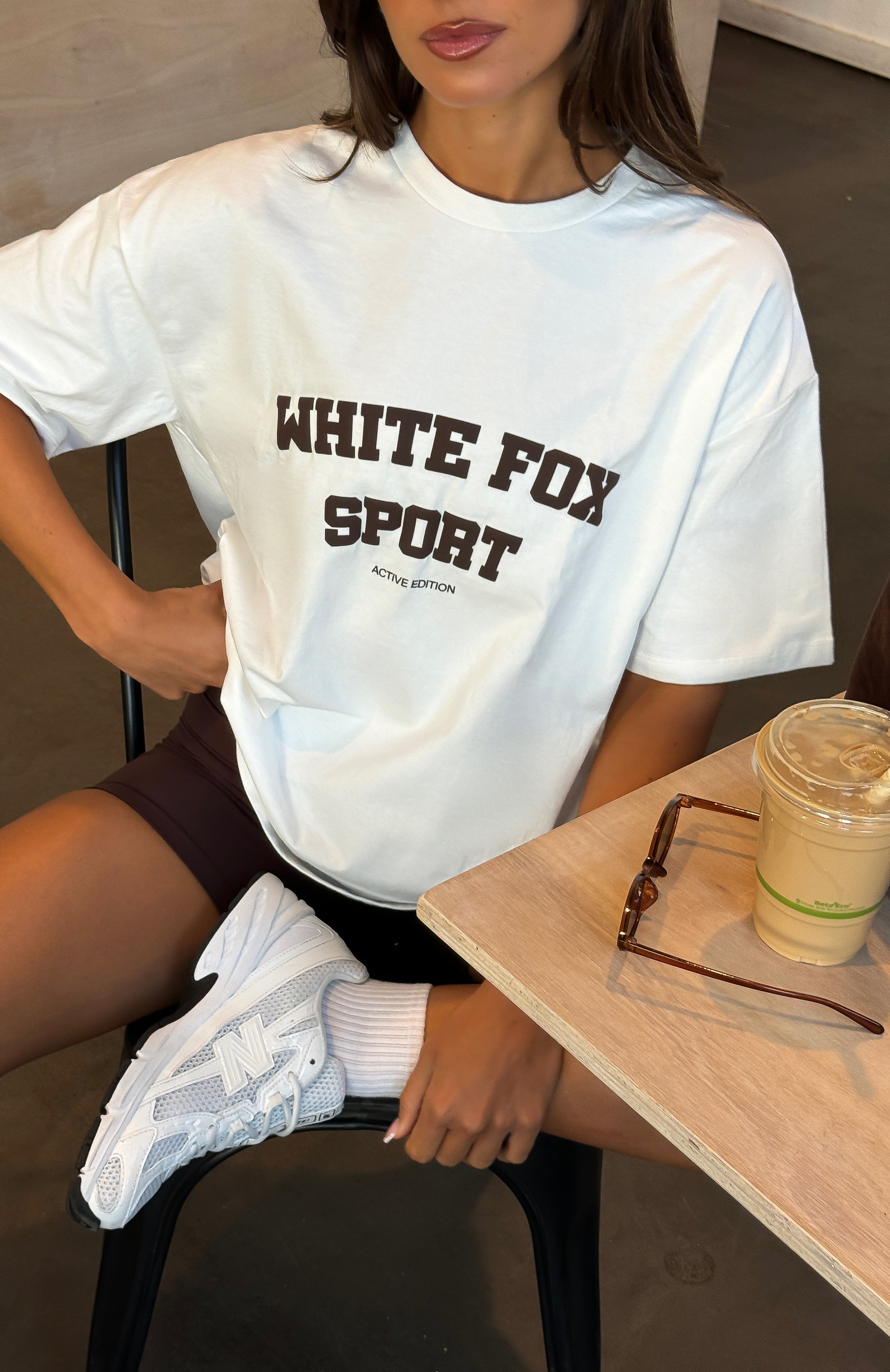 Winning Team Oversized Tee White\/ChocolateXXS/XS
