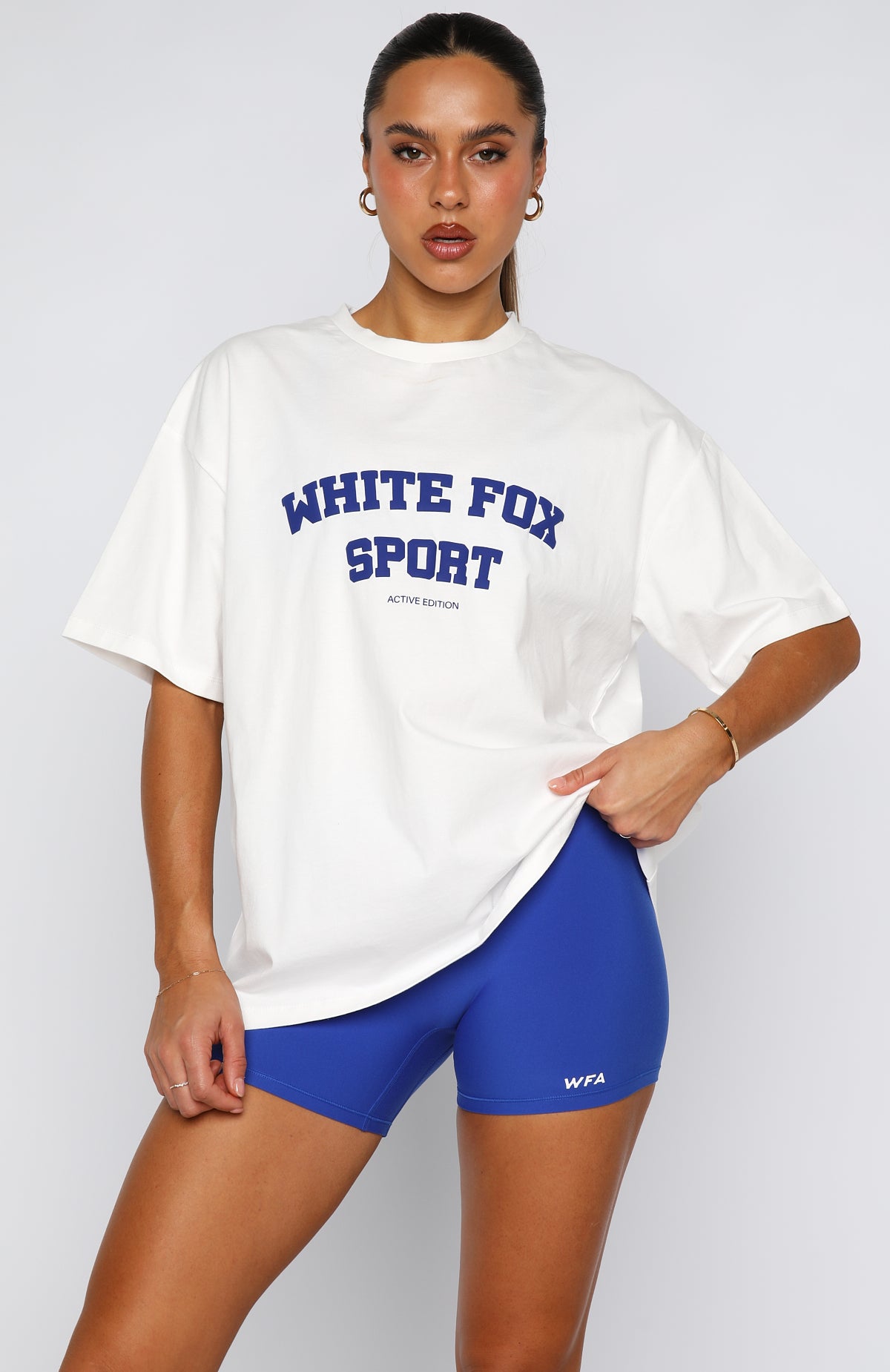 Winning Team Oversized Tee White\/Electric BlueXS/S