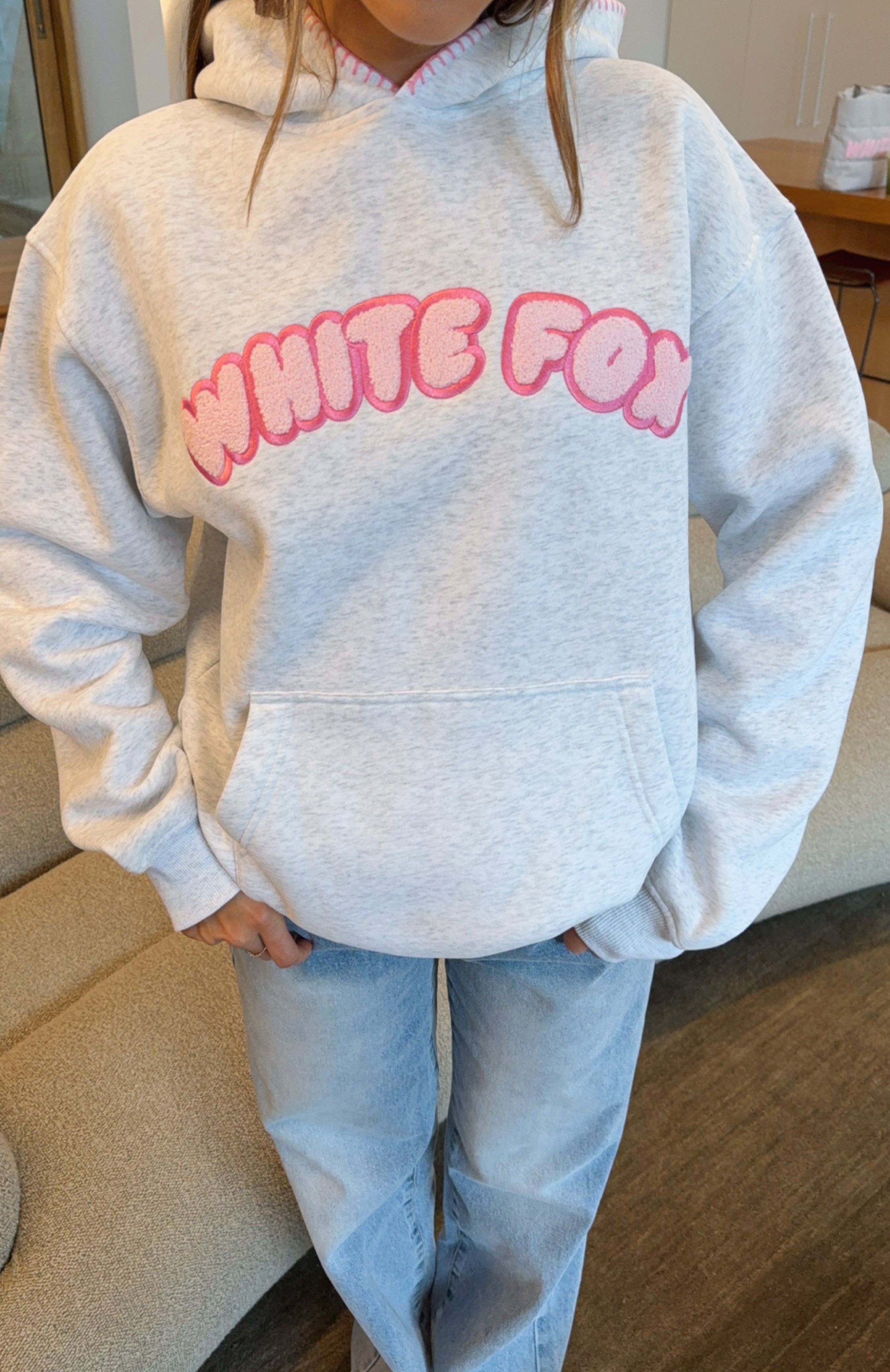 Vol. 1 Front Graphic Oversized Hoodie Grey MarleXXS/XS