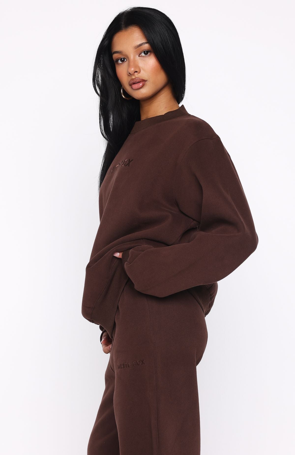 Stay Lifted Oversized Sweater Bitter ChocolateS/M