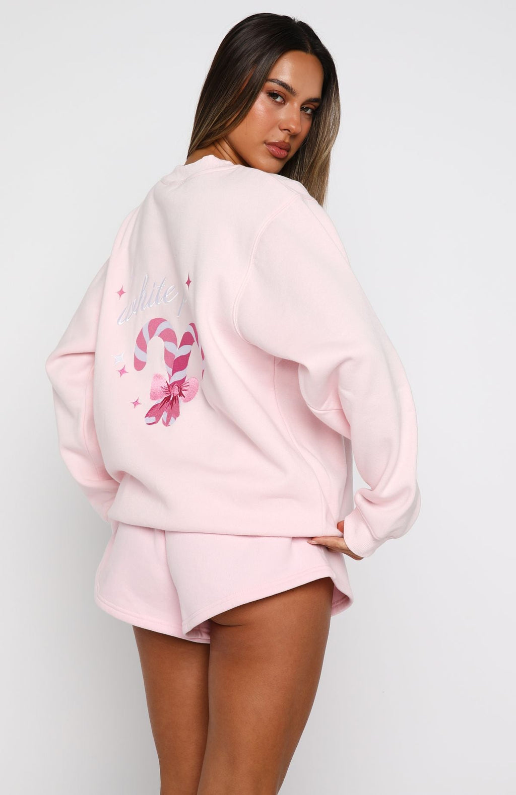 Candy Cane Christmas Oversized Sweater CupcakeM/L