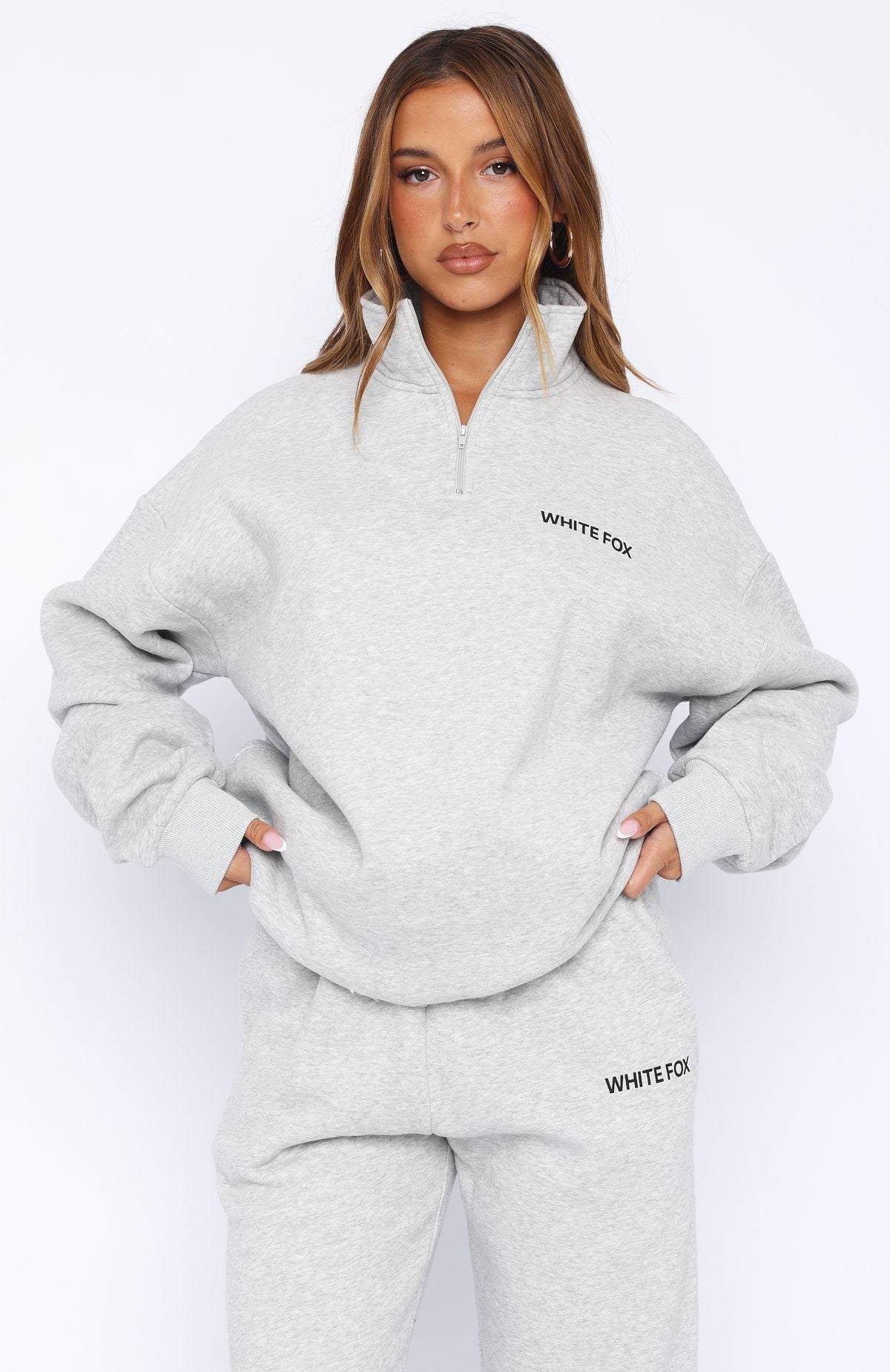 Core Classic Zip Front Sweater Dark Grey MarleXS/S