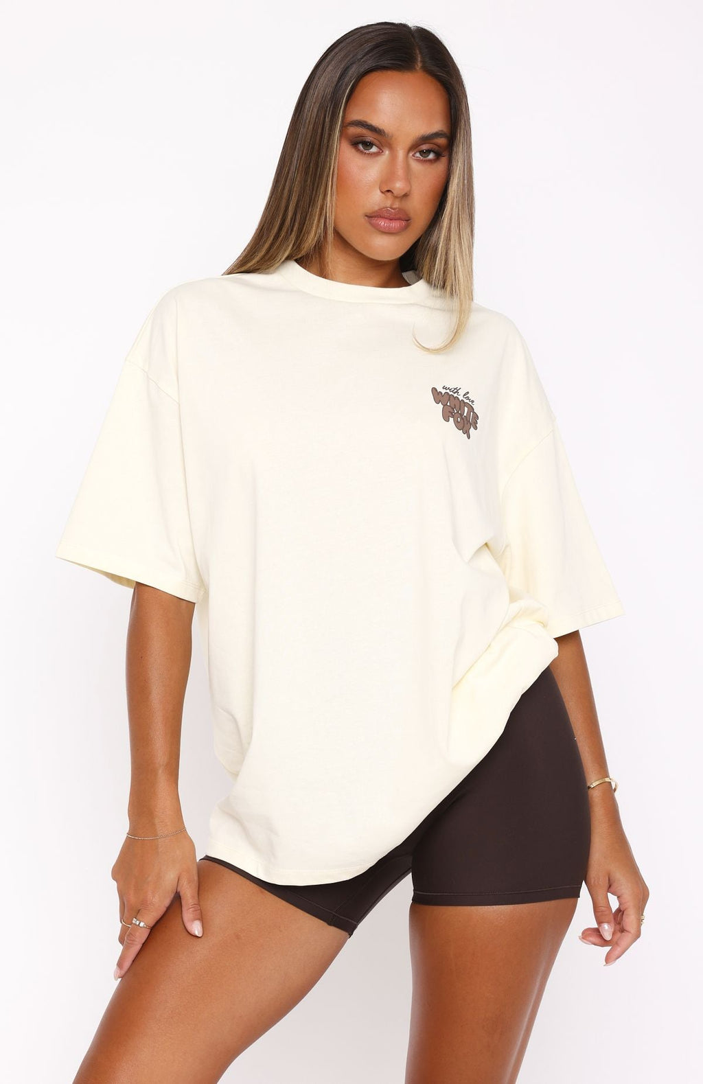 With Love Always Oversized Tee CreamXS/S